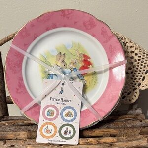 PETER RABBIT BEATRIX POTTER CERAMIC SALAD/APPETIZER PLATES SET OF 4 NWT